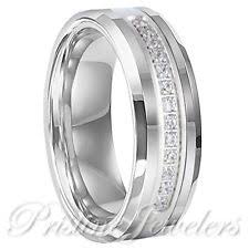 Tungsten CZ  Rings :Titanium Wedding Rings For Men